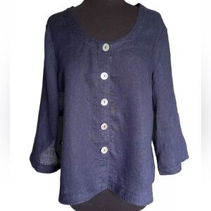 Poetry Navy Button Down Shirt
